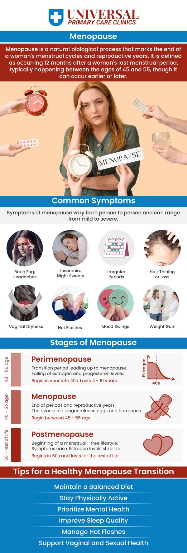 At Universal Primary Care, our team provides personalized hormone and menopause care designed to support women through changing health needs. Our team focuses on understanding symptoms, discussing individual concerns, and developing care plans that promote comfort, hormonal balance, and overall well-being. We are committed to helping women feel informed and supported throughout perimenopause, menopause, and beyond. Our team also provides ongoing guidance to help women navigate changes in energy, sleep, mood, and overall quality of life. For more information, contact us today or book an appointment. We are conveniently located at 6025 Niles Street, Suite A2, Bakersfield, CA 93306. At Universal Primary Care, our team provides personalized hormone and menopause care designed to support women through changing health needs. Our team focuses on understanding symptoms, discussing individual concerns, and developing care plans that promote comfort, hormonal balance, and overall well-being. We are committed to helping women feel informed and supported throughout perimenopause, menopause, and beyond. Our team also provides ongoing guidance to help women navigate changes in energy, sleep, mood, and overall quality of life. For more information, contact us today or book an appointment. We are conveniently located at 6025 Niles Street, Suite A2, Bakersfield, CA 93306.